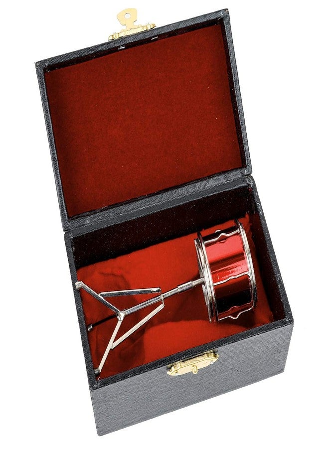 Dselvgvu Miniature Snare Drum with Case Mini Percussion Musical Instrument Replica Collectible Dollhouse Accessories Model Home Ornament (Snare Drum) - Image 3